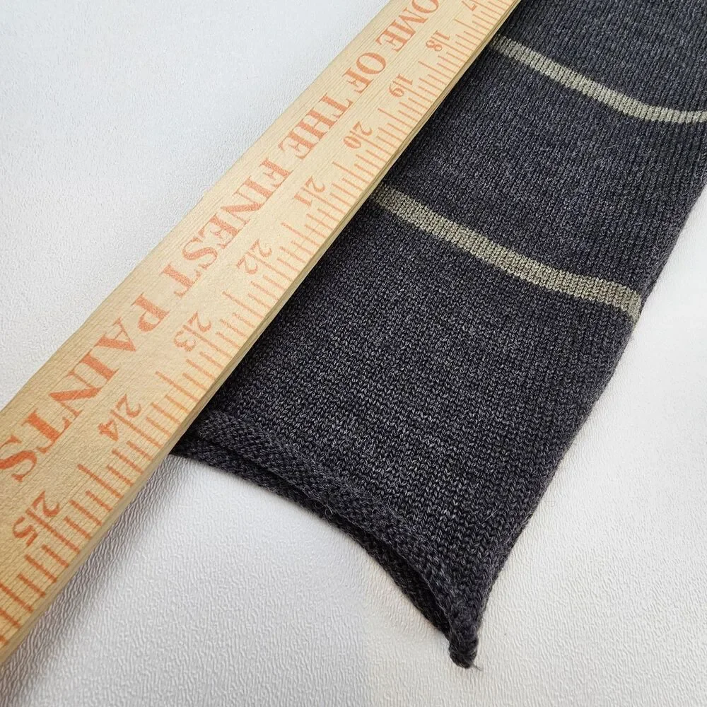 Armani Collezioni Men's M Merino Wool Sweater Made Italy V Neck Striped Gray